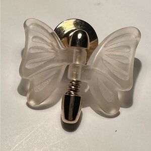 Vintage Avon Frosted Butterfly Brooch with Gold Accents